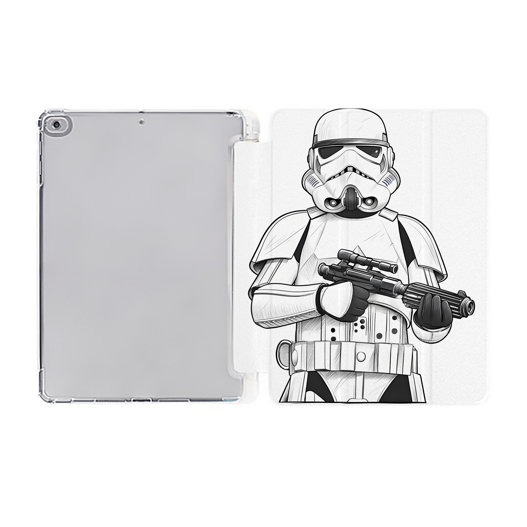 （画像用） スター・ウォーズ Star Wars IPad ケース ペン収納付き 三つ折りスタンド PUレザー×シリコン 対応機種9.5/10.5/10.9インチ